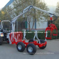 Hot Sale Ce Certificate Zm3004 3tons Log Loading Trailer with Crane for 20-50HP Tractor